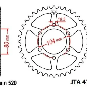 Hliníková řetězová rozeta JT JTA 478-40BLK 40 zubů, 520 černá - Poslední dny akce