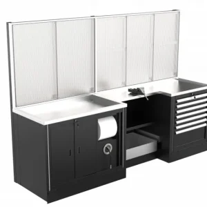 Kvalitní produkt | Pracovní stůl pro servis odpružení - konfigurovatelné LV8 EQSB28-01 L 2800 mm černý