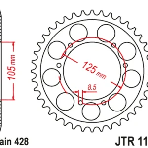 Akce končí brzy - Řetězová rozeta JT JTR 1135-69 69 zubů, 428
