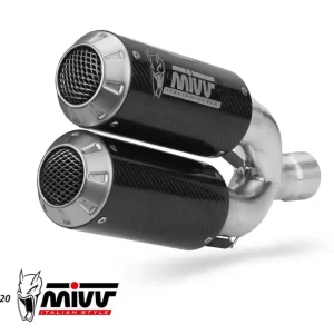 2 koncovky výfuku MIVV MK3 D.043.SM3C Karbon pro DUCATI Hypermotard 939 2016-2018, DUCATI Hypermotard 939 2016-2018 - Připraveno k odeslání