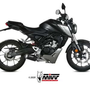 Výfuk kompletní 1x1 MIVV MK3 H.076.SM3B Černá nerezová ocel pro HONDA CB 125 R 2018-2020 - Sleva navíc