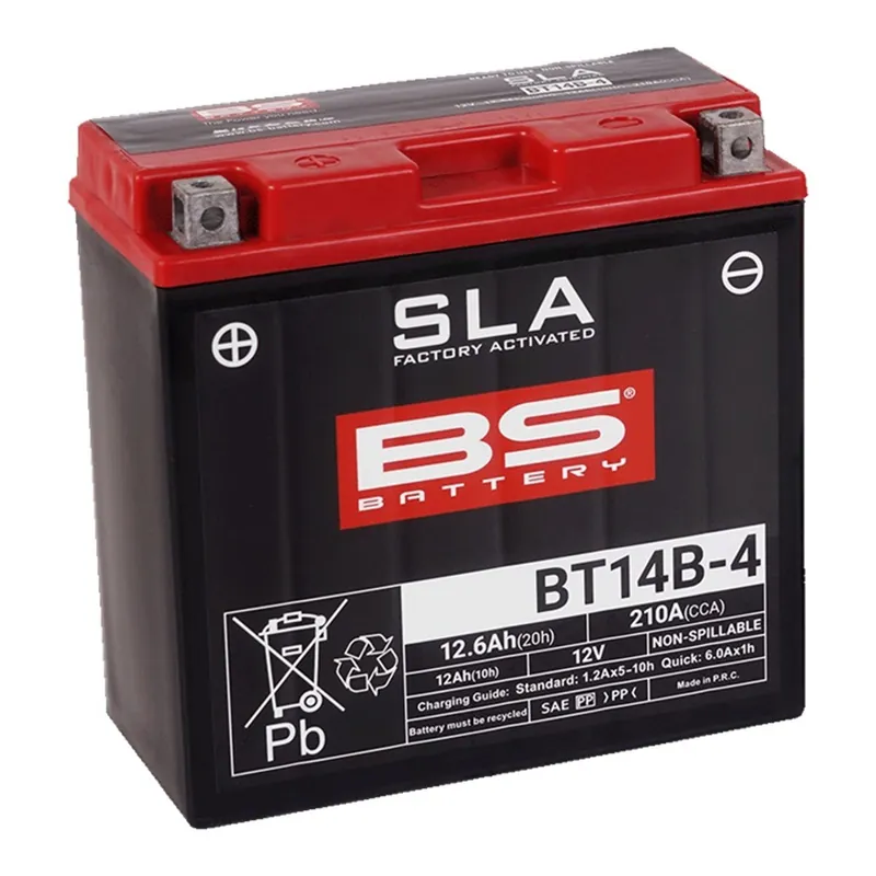 Nově v sortimentu | Továrně aktivovaná motocyklová baterie BS-BATTERY BT14B-4 (YT14B-4) SLA