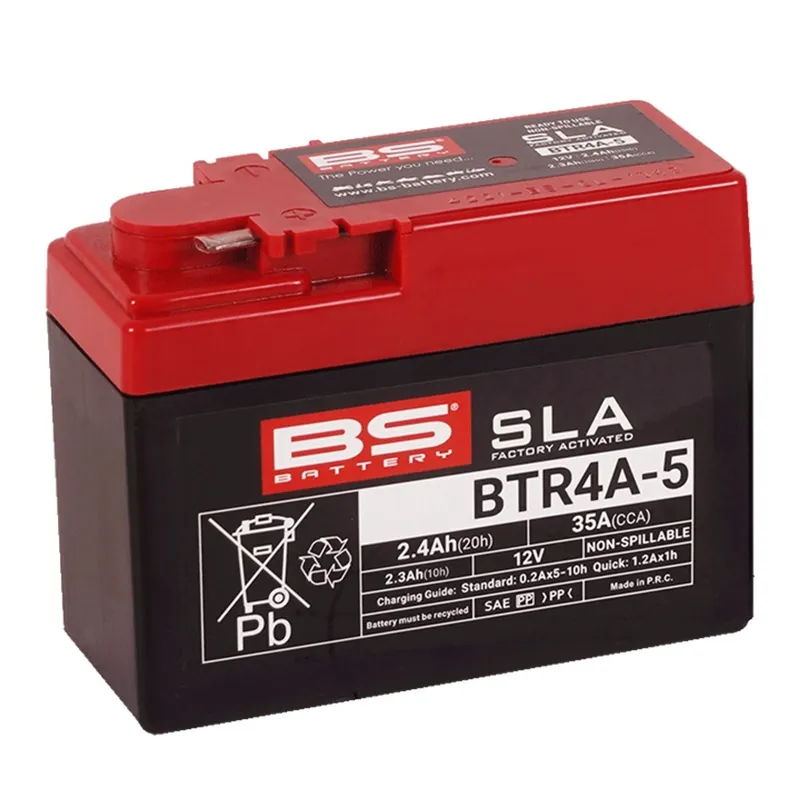 Továrně aktivovaná motocyklová baterie BS-BATTERY BTR4A-5 (FA) (YTR4A-5 (FA)) SLA | Výhodná koupě