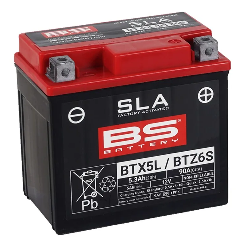 Továrně aktivovaná motocyklová baterie BS-BATTERY BTX5L (FA) (YTX5L (FA)) SLA | Novinka