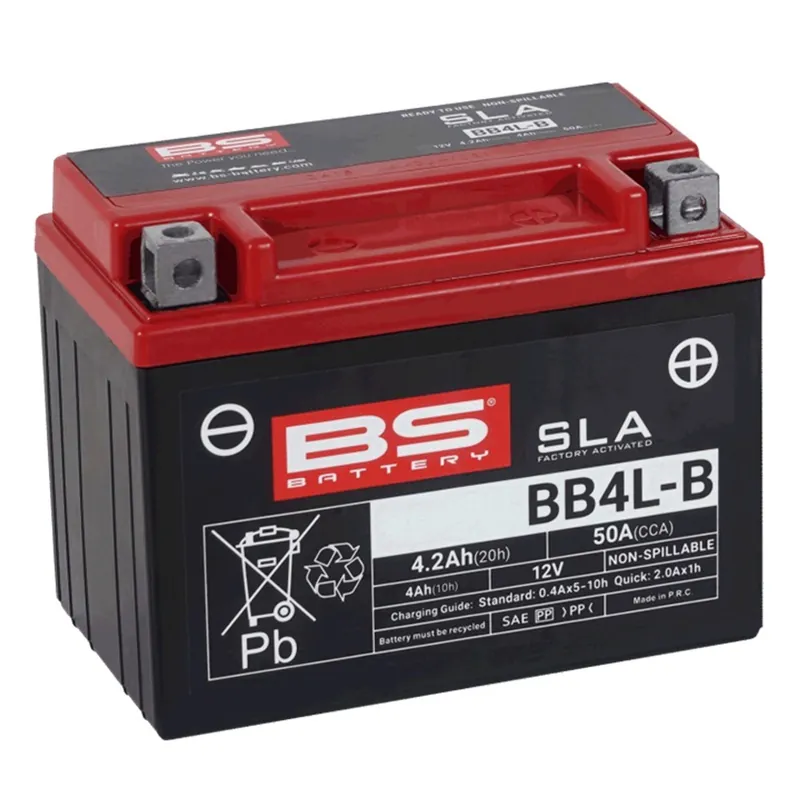 Jen po omezenou dobu - Továrně aktivovaná motocyklová baterie BS-BATTERY BB4L-B (FA) (YB4L-B (FA)) SLA
