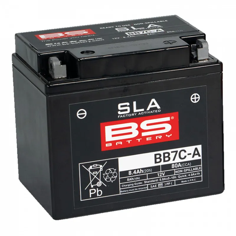 Už jen pár kusů - Továrně aktivovaná motocyklová baterie BS-BATTERY BB7C-A (FA) (YB7C-A (FA)) SLA