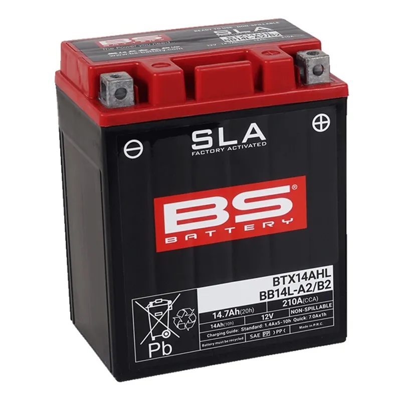 Továrně aktivovaná motocyklová baterie BS-BATTERY BB14L-A2 (FA) (YB14L-A2 (FA)) SLA - K objednání