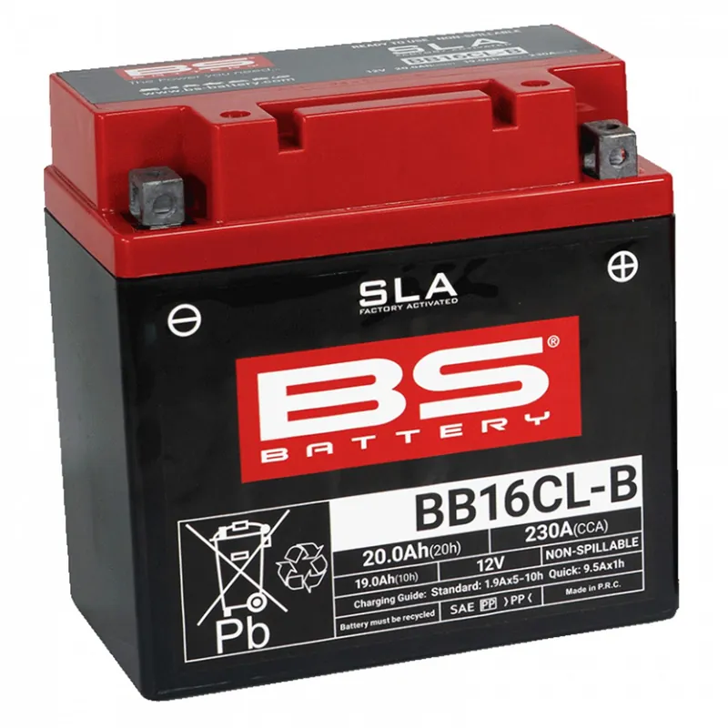 Továrně aktivovaná motocyklová baterie BS-BATTERY BB16CL-B (FA) (YB16CL-B (FA)) SLA | Do vyprodání zásob