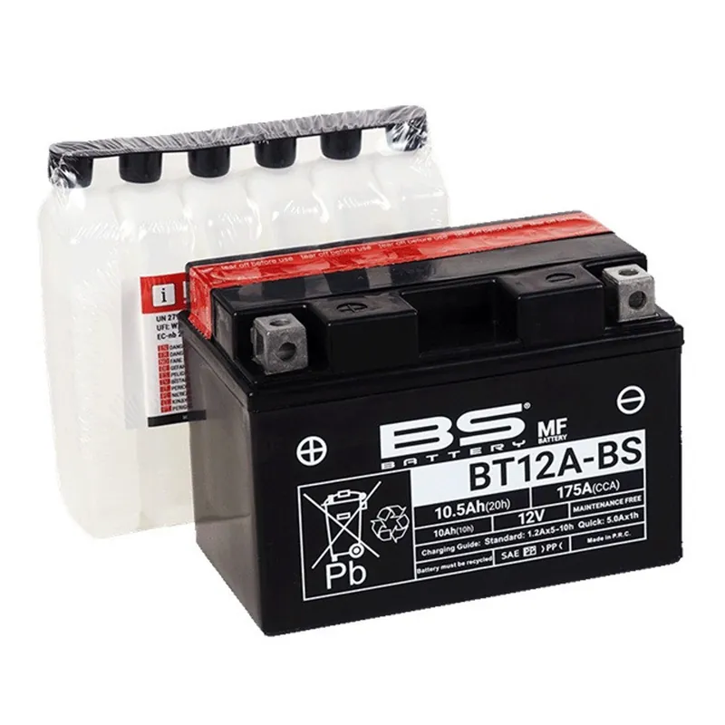 Bezúdržbová motocyklová baterie BS-BATTERY BT12A-BS (YT12A-BS) | Prémiová kvalita