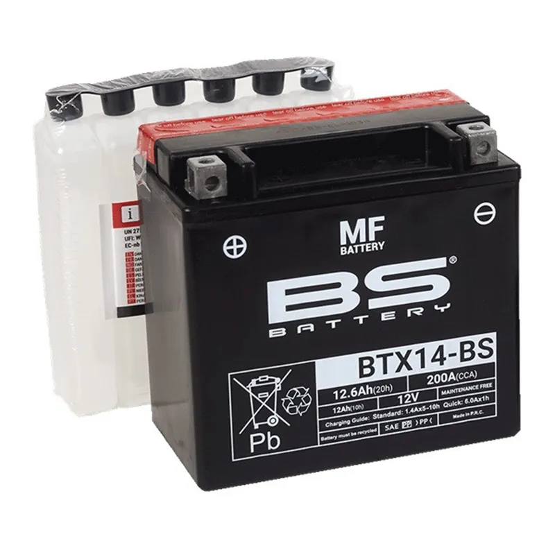 Bezúdržbová motocyklová baterie BS-BATTERY BTX14-BS (YTX14-BS) | Špičkový produkt