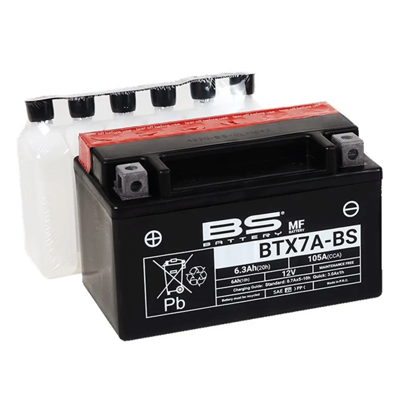 Bezúdržbová motocyklová baterie BS-BATTERY BTX7A-BS (YTX7A-BS) - Super cena
