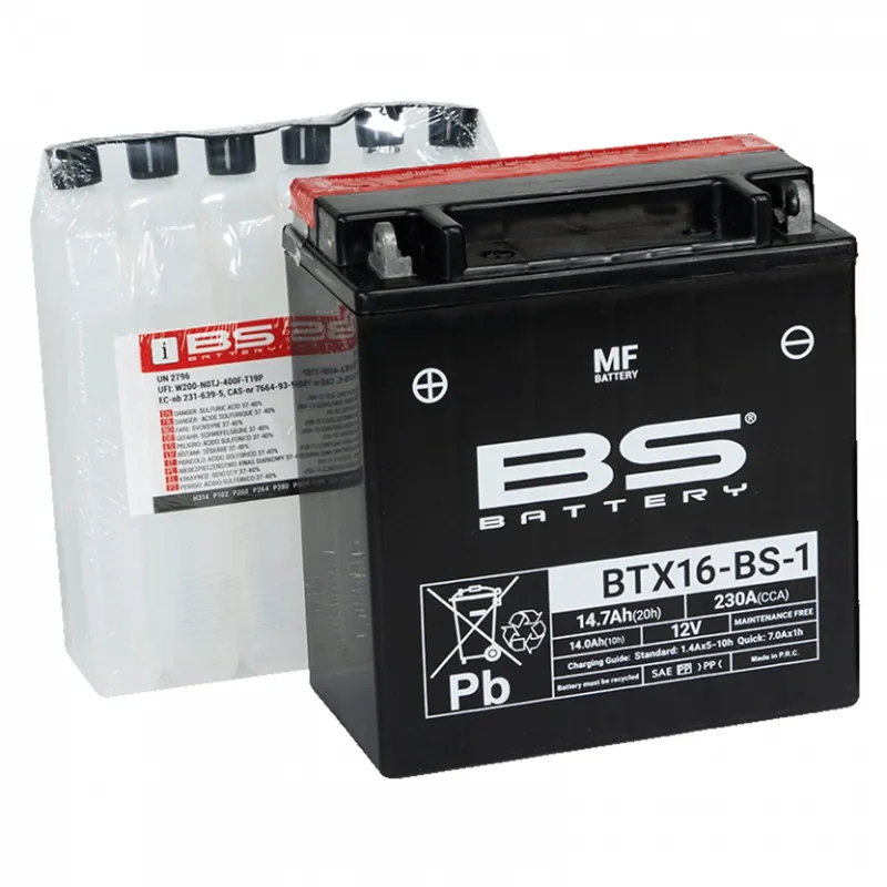 Tovární cena - Bezúdržbová motocyklová baterie BS-BATTERY BTX16-BS-1 (YTX16-BS-1)