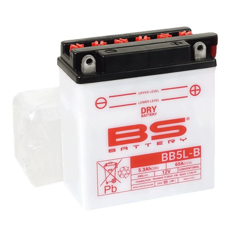 Omezené množství - Konvenční motocyklová baterie BS-BATTERY BB5L-B (YB5L-B) Včetně balení kyseliny