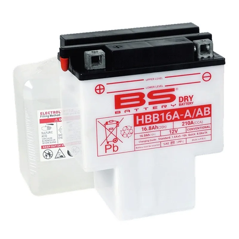 Vrácení zdarma | Konvenční motocyklová baterie BS-BATTERY HBB16A-A Včetně balení kyseliny