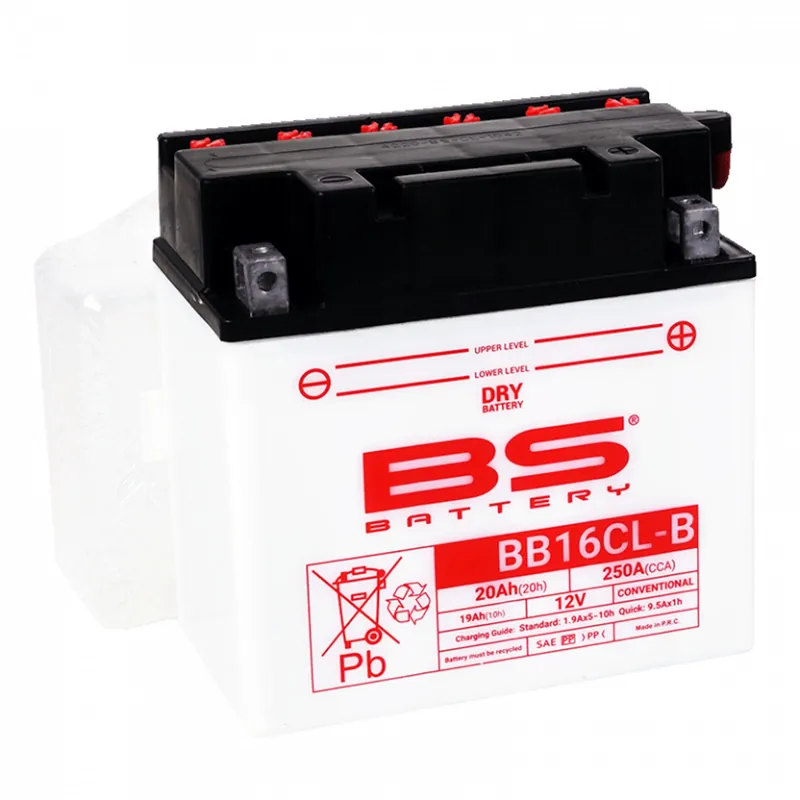 Konvenční motocyklová baterie BS-BATTERY BB16CL-B Včetně balení kyseliny - Nově v sortimentu