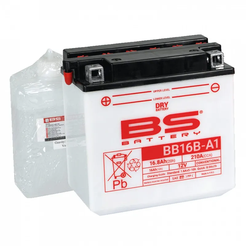 Konvenční motocyklová baterie BS-BATTERY BB16B-A1 Včetně balení kyseliny - Výprodej