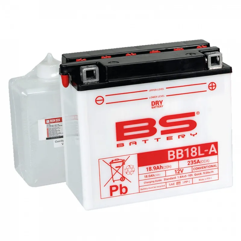 Konvenční motocyklová baterie BS-BATTERY BB18L-A Včetně balení kyseliny - Výhodná cena