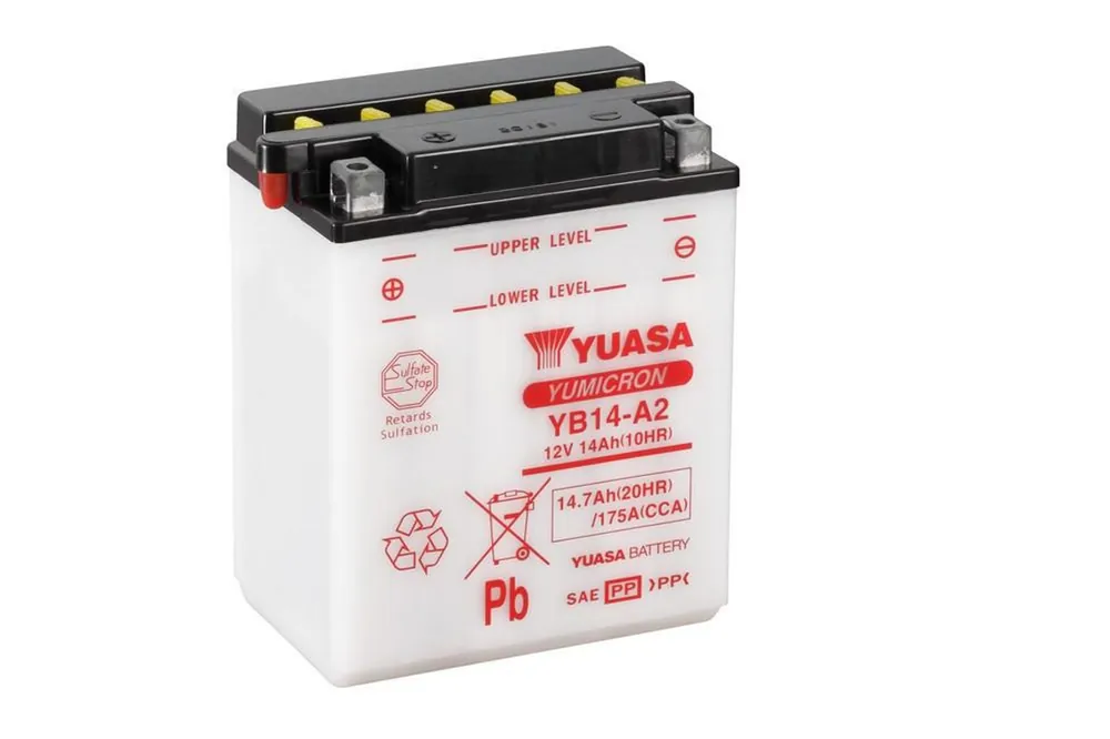 Špičkový produkt - Yumicron akumulátor vč. kyseliny YUASA YB14-A2