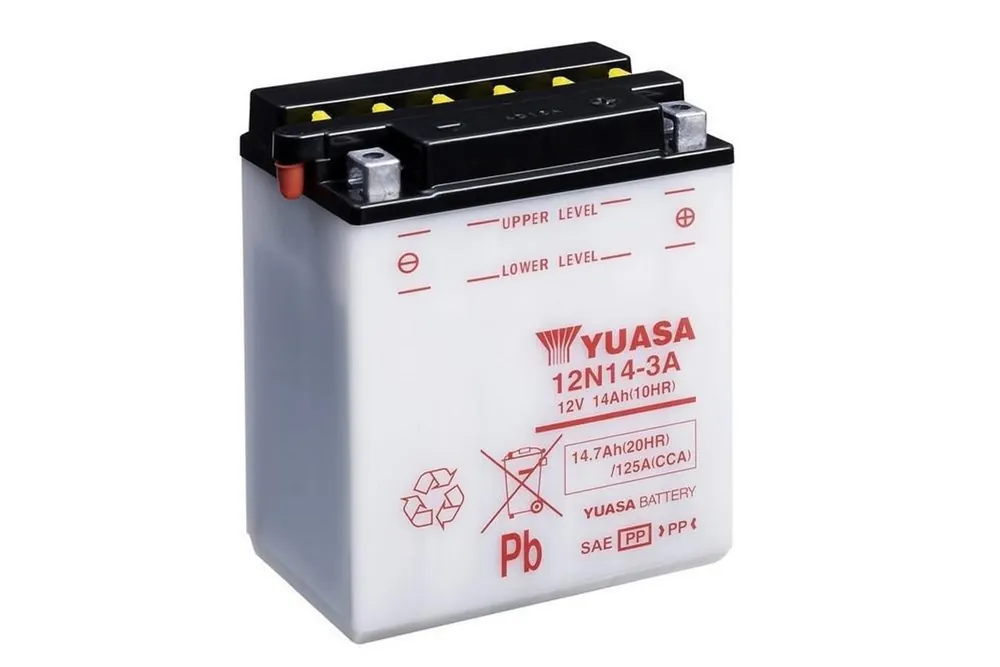 Konvenční 12V akumulátor vč. kyseliny YUASA 12N14-3A - Objednejte dnes